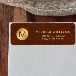 Etiqueta Textura castanha clássica e endereço inicial de de