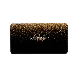 Etiqueta Textura de Luxo Elegante Brilho Dourado