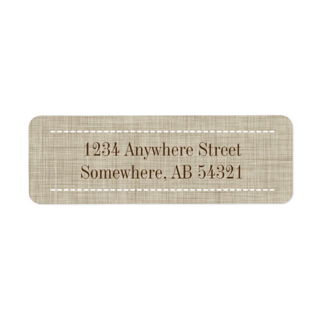 Etiqueta Textura em Tecido de linen tecida em bege Brown (Frente)