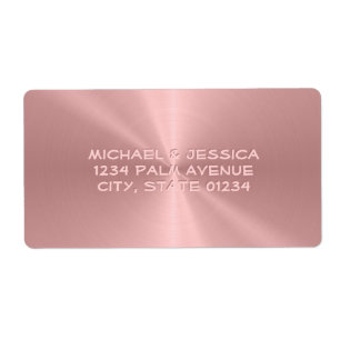 Etiqueta Textura metálica Dourada personalizada Rosa