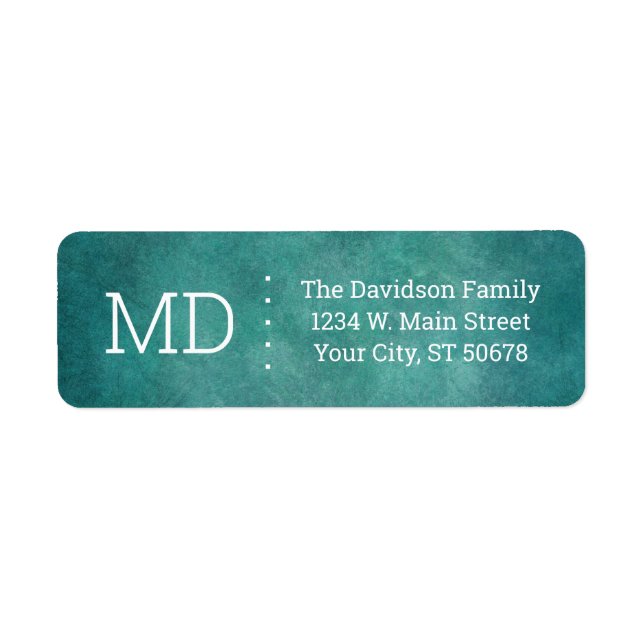 Etiqueta Textura Turquesa Grunge (Frente)