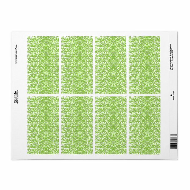 Etiqueta Textura Verde Lima Grunge (Folha completa)