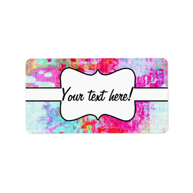 Etiqueta Textura vermelha rosa (Frente)