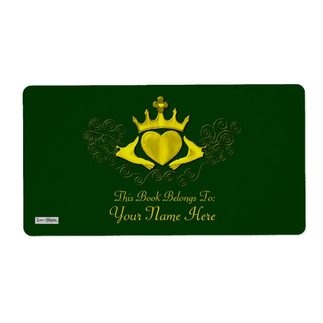 Etiqueta The Claddagh (Bookplate) (Dourado) (Frente)
