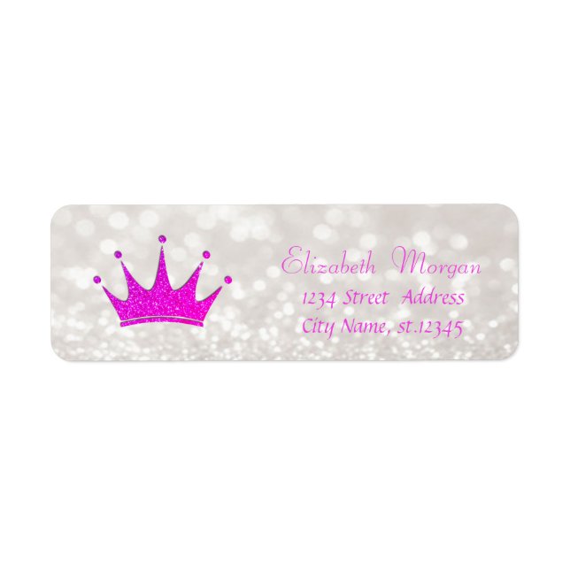 Etiqueta Tiara Glitter Moderno e Elegante com Bokeh (Frente)