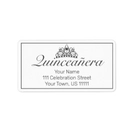 Etiqueta Tiara Modern Minimalista White Quinceañera