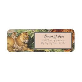 Etiqueta Tigre de Leão de Gatos Grandes, etc., Cor-de-rosa-