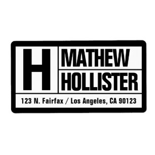 Etiqueta Tipo de Letra Grande Negrito e Moderno b&w Ender