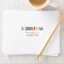Etiqueta Tipografia Alegre Natal Arco-íris