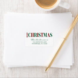 Etiqueta Tipografia Alegre Natal Vermelho e Verde