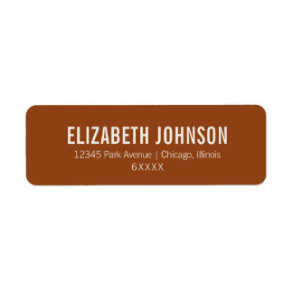 Etiqueta Tipografia Boho Simples de Terracota para Endereço