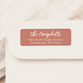 Etiqueta Tipografia Clássica Elegante Caligrafia Terracotta