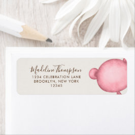 Etiqueta Tipografia de Script Elegante do Pinnk Bear Minima