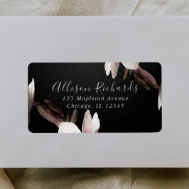 Etiqueta Tipografia Floral Bonita e Elegante para Endereço 