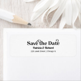 Etiqueta Tipografia Moderna Save The Date Endereço de Retor