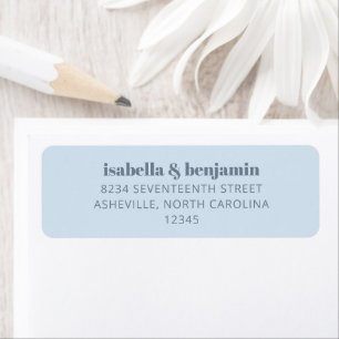 Etiqueta Tipografia Negrita Azul Geleira Casamento Moderno