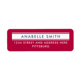 Etiqueta Tipografia Simples Vermelha Branca Azul Americana