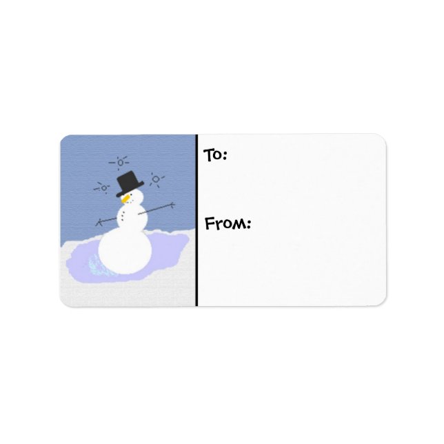 Etiqueta Tipsy o boneco de neve (Frente)