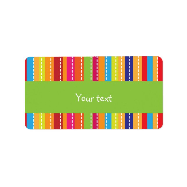 Etiqueta Tiras arco-íris design (Frente)