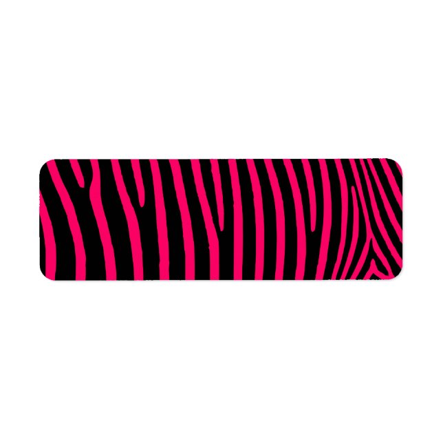Etiqueta Tiras de Zebra Rosa Quente (Frente)