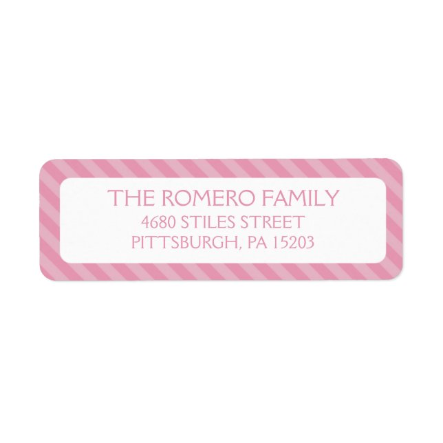Etiqueta Tiras Simples Rosa Personalizadas Personalizadas (Frente)