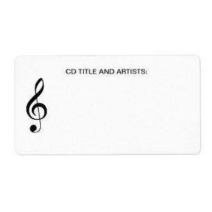 Etiqueta Título CD da música da nota musical e organizado
