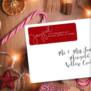 Etiqueta Título: Joy, Peace & Love Christmas Return Address
