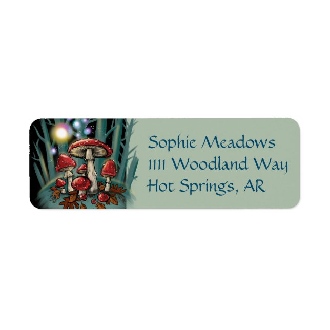Etiqueta Toadstools Encantado (Frente)
