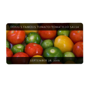 Etiqueta Tomates Amarelos Vermelhos e Tomálos Verdes