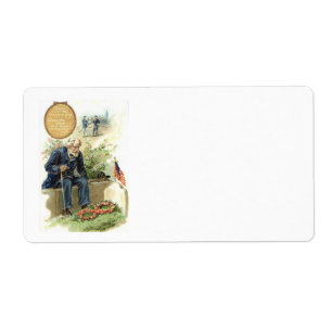 Etiqueta Tombstone do Cemitério Soldier da União de Sinal