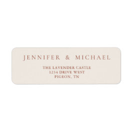 Etiqueta Toned de Marfim Terracota Casamento Simples Minima
