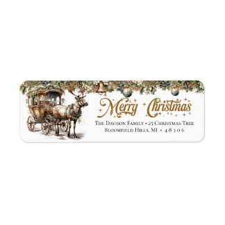 Etiqueta Toneladas de terra, ouro verde Reindeer e carruage