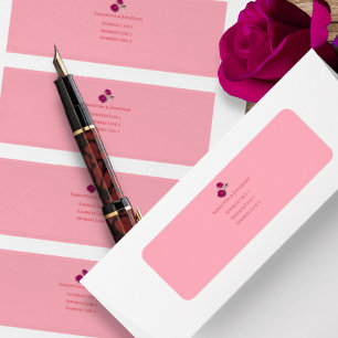 Etiqueta Tons de Rosa Magenta Casamento Moderno