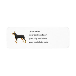 Etiqueta toon novo preto e vermelho dobie