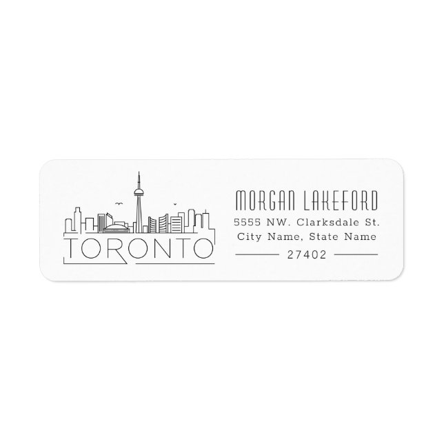 Etiqueta Toronto Stylized Skyline | (Frente)