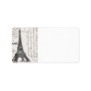 Etiqueta Torre Eiffel, antiga e moderna