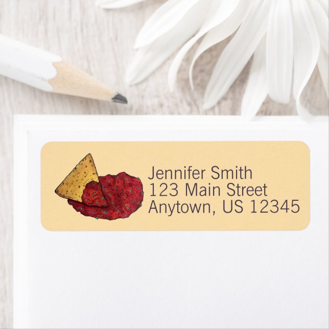 Etiqueta Tortilla Chips e Dip Tomato Salsa Comida mexicana (Insitu)