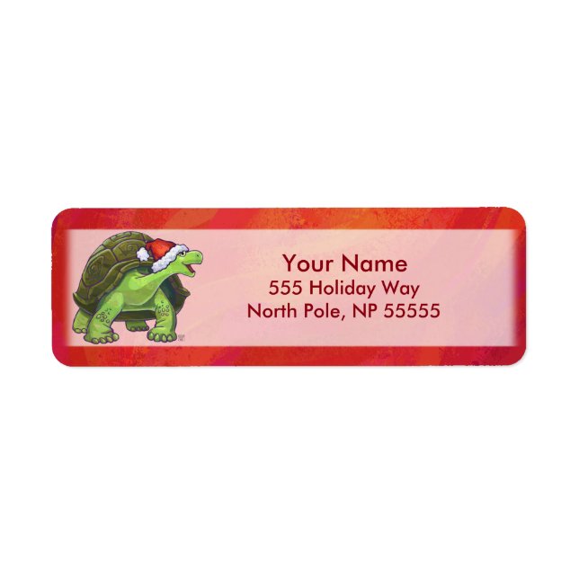 Etiqueta Tortoise Christmas On Red (Frente)