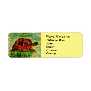 Etiqueta Tortoise Moving Home New Address