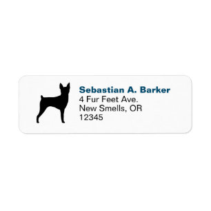 Etiqueta Toy Fox Terrier Silhouette Return Address Personal