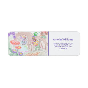 Etiqueta Trabalho de arte de Crianças Personalizadas, dois 