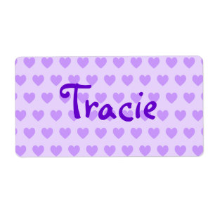 Etiqueta Tracie no roxo