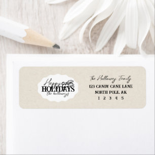 Etiqueta Traje de inverno desenhado à mão com Oval de Scrip