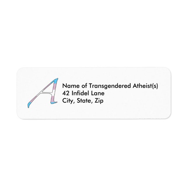 Etiqueta Transgender Pride "Scarlet" - Letra A (Frente)