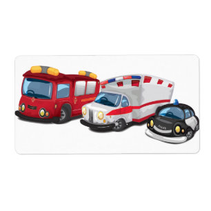Etiqueta Transporte da polícia, da ambulância e do corpo