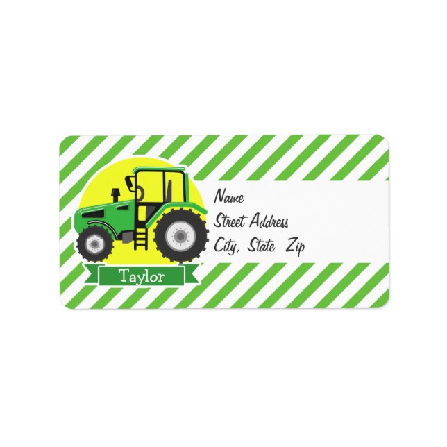 Etiqueta Trator de Fazenda Verde com Verde e Branco Amarelo (Frente)