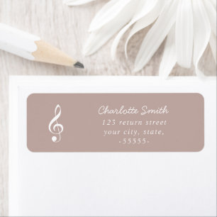 Etiqueta Treble Clef Elegant Script Music Teacher Modern