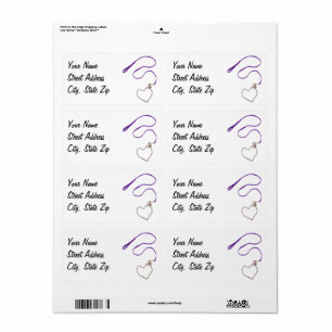 Etiqueta Trela de Surpentine e corrente roxas do coração