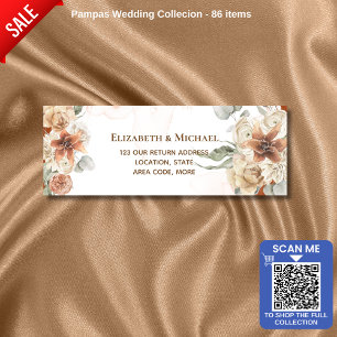 Etiqueta Trending Terracotta Pampas Grass Weding