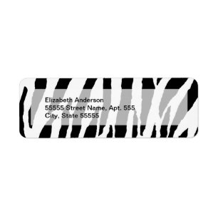 Etiqueta Trendy Black And White Zebra Pattern